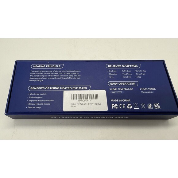 Heated Eye Mask Dry Heat Compress w Flaxseed Warm Temperature Timer Control - Picture 9 of 12